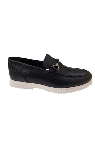 JAMES FRANCO 5690 Ανδρικά δερμάτινα παπούτσια Orthopedic Navy Blue Daily