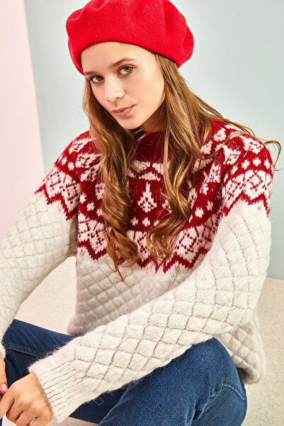 Bianco Lucci Dámský vzorovaný úpletový svetr