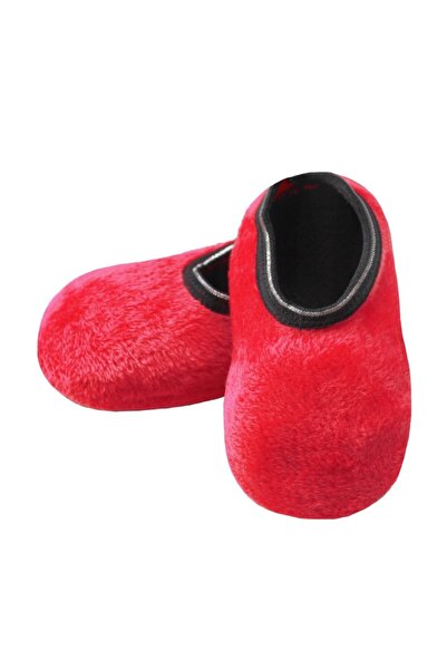 UNLIMITED LEGWEAR 2'li Kırmızı Eğlenceli Desenli Peluş Altı Kaymaz Çocuk Ev Patiği