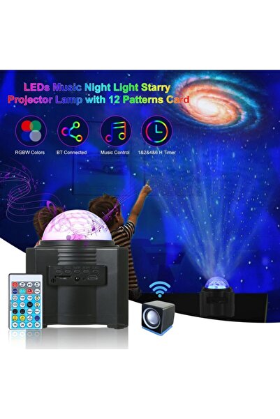 SIGHTZER Stary Projector Light Bluetooth Hoparlör Tavan Duvar Ambians Işıklandırma