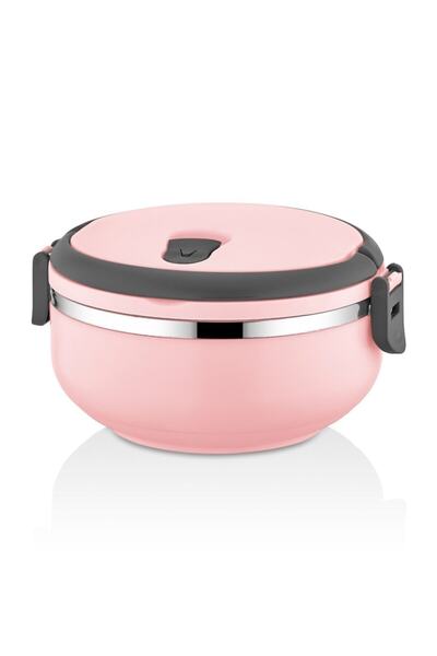 FreshBox Tek Katlı Modern Sefer Tası Yemek Termosu Pudra