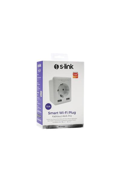 S-LINK Swapp Sl-04 10a Akım Korumalı Akıllı Priz 2 Usb 2.4 Ghz Wifi Tuya Destekli