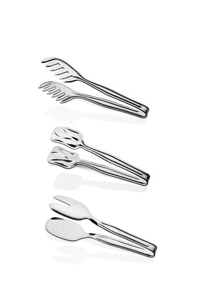 PoloChef Hamarat 3-Piece Food Serving Set Serving Pasta Tong, Salad Tong, Cake Tong