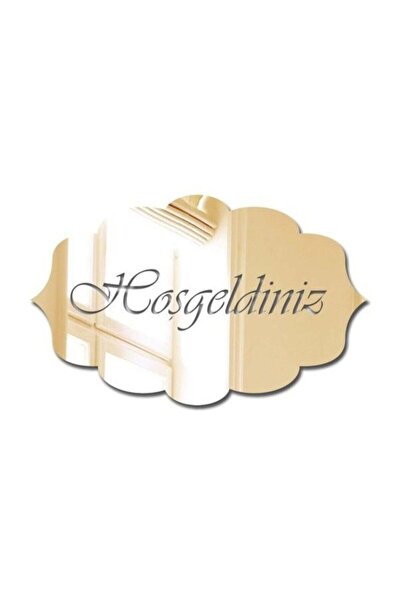 Genel Markalar 3d Hoşgeldiniz Pleksi Kapı Süsü Altın Aynalı Pleksi