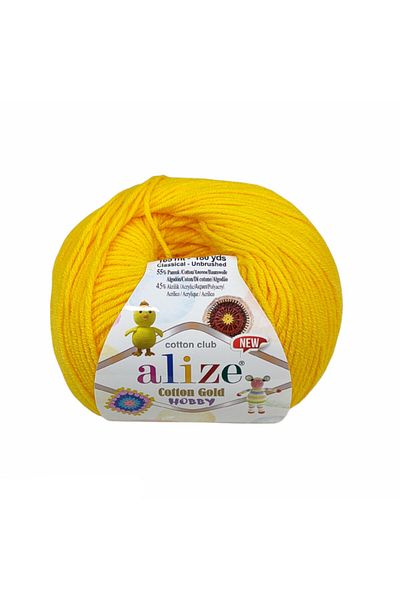 Alize Cotton Gold Hobby New - Ανοιχτό Κίτρινο 165 Μέτρα 50 Γραμμάρια