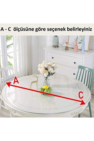 vexillum 2.4 mm Şeffaf Pvc Daire Masa Örtüsü Koruyucu Masa Pedi Asetat