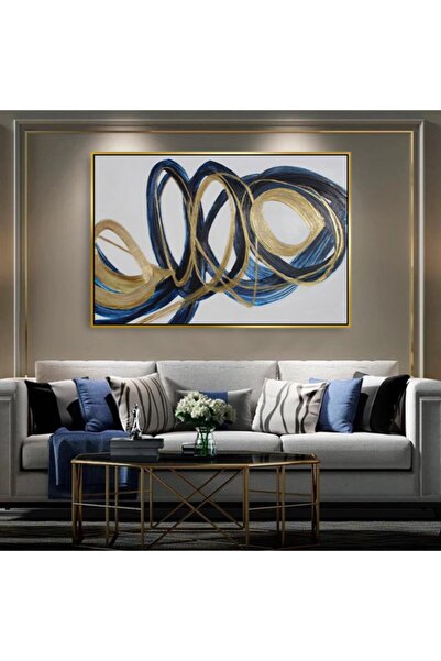 Markazip Altın Metal Çerçeveli Kanvas Tablo 70x100cm Lk469-a