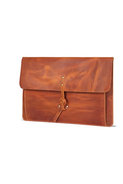 LONDO Δερμάτινη θήκη με κόμπους συμβατή με Macbook Pro και Air 13,3/13 ιντσών - Camel