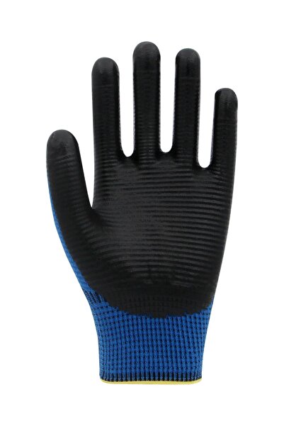 Beybi Pn Zebra Polyester Knitted Nitrile Gloves-Blue-No:10 - 1 Pair
