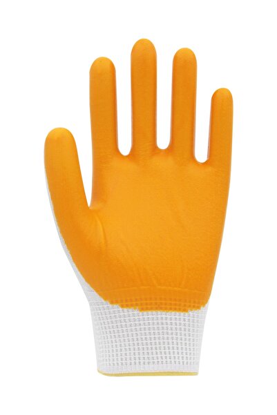 Beybi Pn5 Yellow Polyester Knitted Nitrile Gloves-Yellow-No:10 - 1 Pair