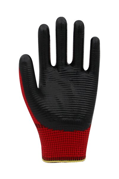 Beybi Pn Zebra Polyester Knitted Nitrile Gloves No:10-12 Pairs