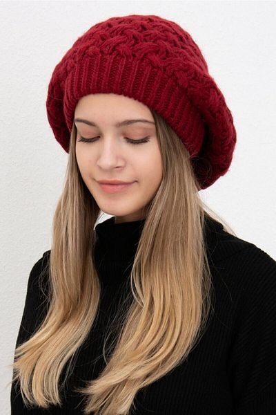 Vemod 22 Painter Knitwear Knitted Beret - Claret Red
