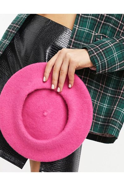 Goldmine French Painter Australian Wool Felt Beret Hot Pink