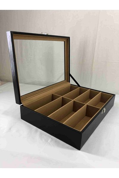 Kelepir Fırsatlar Glass Storage Box with 8 Sunglasses Compartments