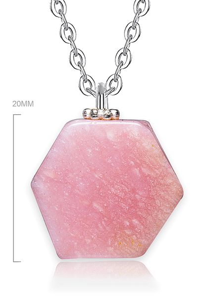 Tesbih Atölyesi Certified Natural Pink Opal Stone Necklace