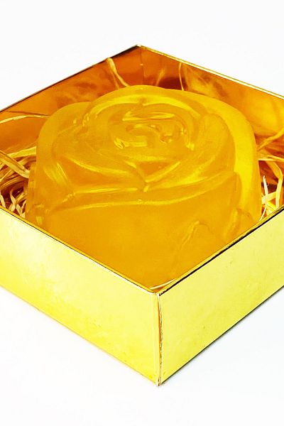 FANTASTİK SANAT ATÖLYESİ Yellow Rose Figure Decorative - 100GramRose Bath and Hand Soap, in Gift Box