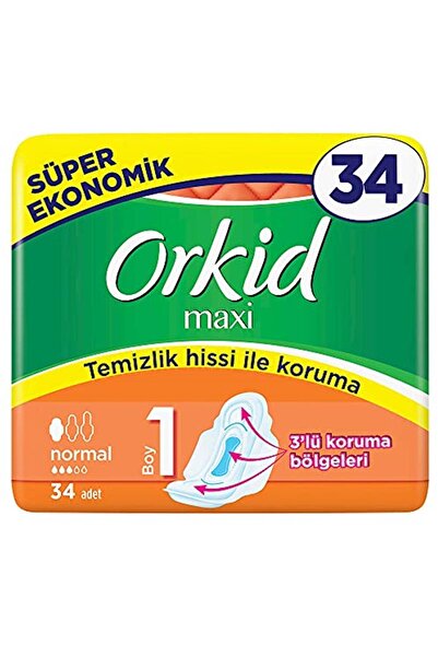 Orkid 8001090430779   مجموعة التسويق للفوط الصحية ماكسي (34 فوطة)