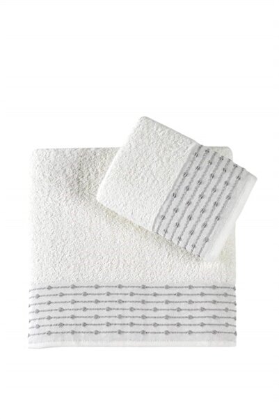 Pupilla Collection Lona %100 Pamuk 2'Li Banyo Havlu Seti (50*90+70*140) - Ekru