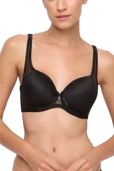 MOONLİGHT Women's Black Tulle Detailed Padding Bra
