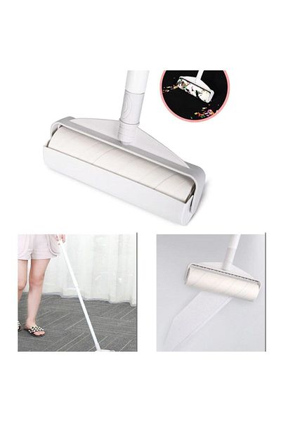MOLTO Long Handle Telescopic Hair Removal Roller - with Spare Head, Dust Catcher Box