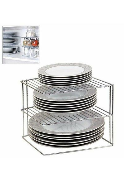 NEWSTORE HOME In-Cabinet Plate Organizer 3-Tier Plate Rack