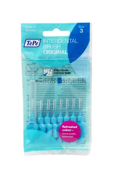 TePe Blue Interdental Brush - 0.6 Mm 8-Piece Interface Brush