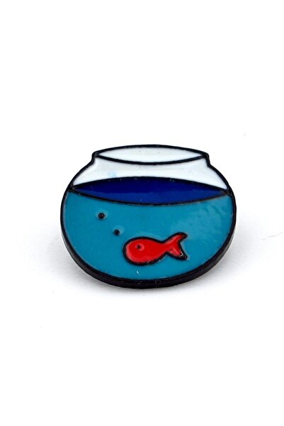 Solfera Fanus Balık Akvaryum Çanta Süsü Metal Broş Pin Rozet Rz025