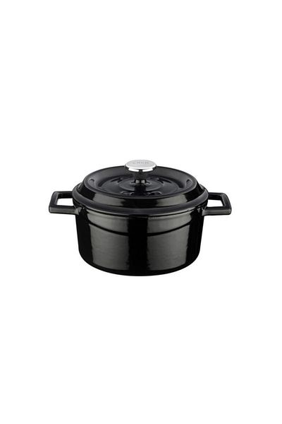 Lava Black Trendy Round Pot - Q:16 cm