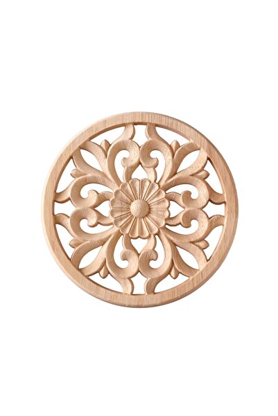 ALTIN İŞ 25x1 Aplik Orta Göbek Boyanabilir Ahşap Desenli Işlemeli Dekoratif A...