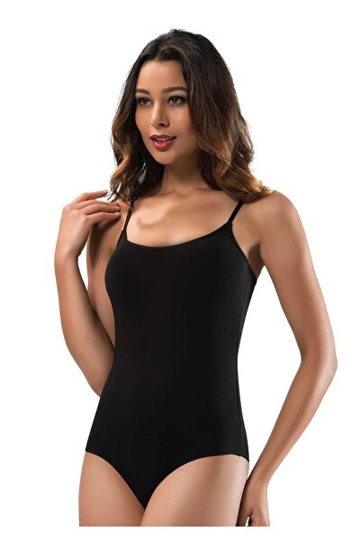 Erdem Kadın Sıyah Ip Askılı Çıtçıtlı Body 2 Li