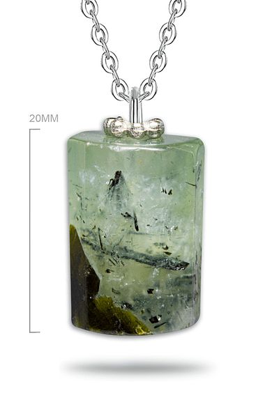 Tesbih Atölyesi Certified High Quality Faceted Natural Phrenite Prinaite Stone Necklace