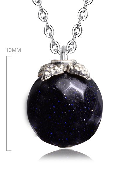 Tesbih Atölyesi Certified Natural Blue Jasper Star Stone Necklace