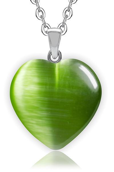 Tesbih Atölyesi Certified Heart Model Real Green Agate Stone Necklace