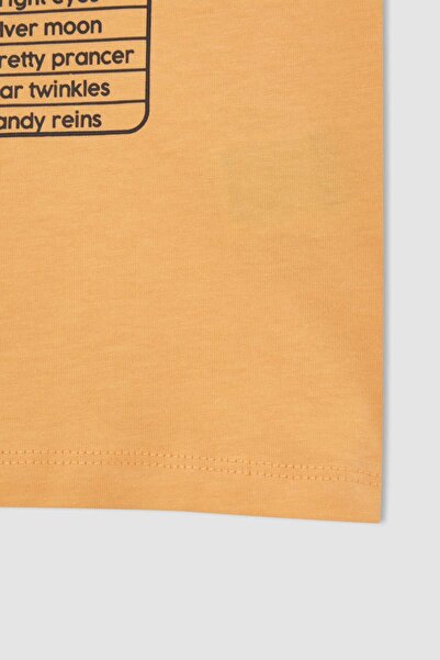 DeFacto Girl's Regular Fit Crew Neck Printed Short Sleeve Cotton T-Shirt