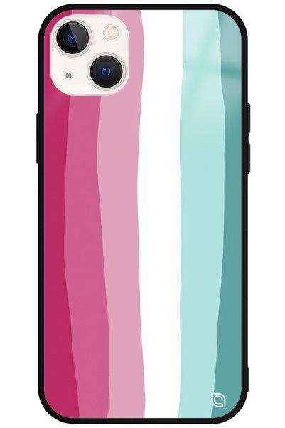 WANNA PROTECT Iphone 13 Premium Rainbow Gökkuşağı Desenli Glossy Telefon Kılıfı