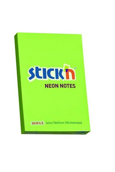 Gıpta Hopax Stickn 76x51mm Adhesive Note Paper Neon Green 100 Sheets