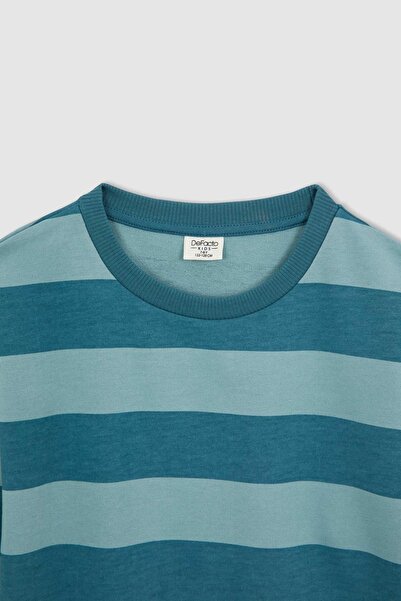 DeFacto Chlapecká mikina Oversize Fit Crew Neck Látková mikina