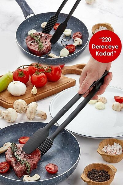 AKCAKESE Gnarp Style Serving and Grilling Tongs Fireproof Non-Stick Tongs Non-Slip Barbecue Tongs