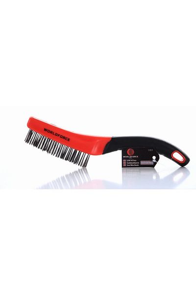 Worldforce Professional Steel Wire Brush with Plastic Handle