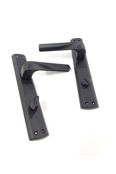 ARON Sofuoğlu Noyan Mirrored Matte Black (Bathroom-WC) Door Handle (Right) Aluminum / Steel