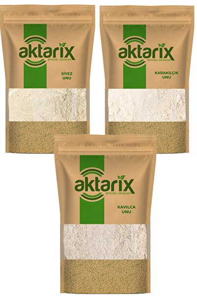 aktarix 500 Gr Siyez Unu + 500 Gr Kavılca Bulguru Unu + 500 Gr Karakılçık Buğdayı Unu