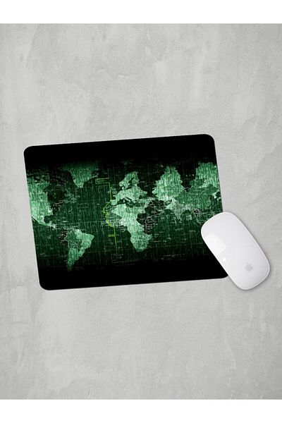 Panorama Ajans Black World Patterned Stitched Anti-Slip Base Gaming Mouse Pad
