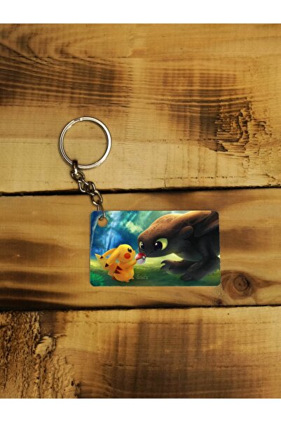 Panorama Ajans Pokemon Pikachu Pikaçu Ve Mewtwo Çizgi Dizi Anime Ince Metal Anahtarlık