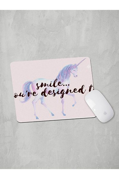 Panorama Ajans Unicorn Motto Smile Be Happy Dear Mouse Pad