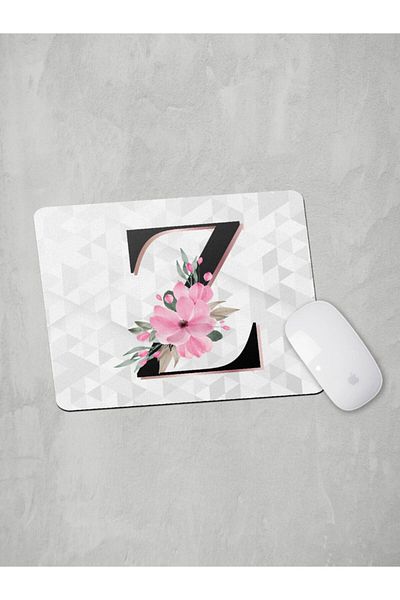 Panorama Ajans Γράμμα Z Αρχικό Ροζ Floral Mouse Pad