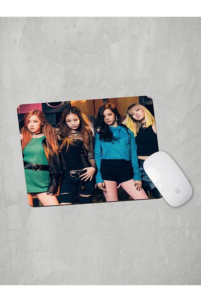 Panorama Ajans Blackpink Lovely Girls Μαύρο Ροζ Jennie Lisa Rose Jisoo Mouse Pad