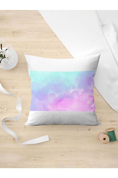 Panorama Ajans Απλή παστέλ χρώμα Cloud Blue Pink Minimal Μαξιλαροθήκη
