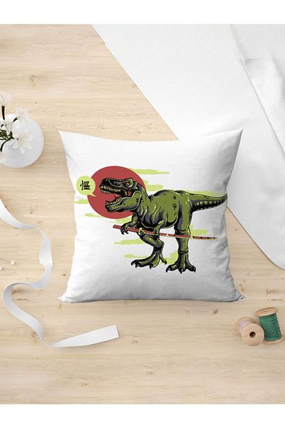 Panorama Ajans Dinosaur Sticker Pillow Case for Japanese Culture Enthusiasts