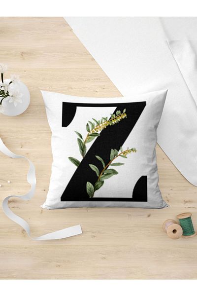 Panorama Ajans Letter Z Green Leaf Pillow Case