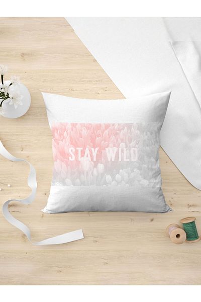 Panorama Ajans Μινιμαλιστική μαξιλαροθήκη Stay Wild Peace Wild Grey